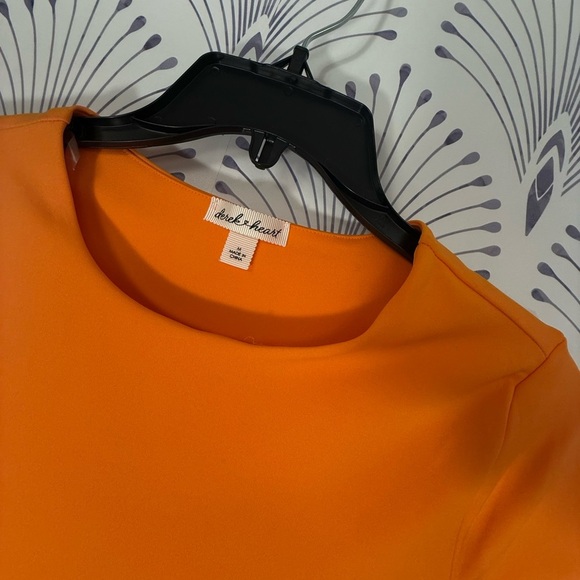 Derek Heart Fitted Orange Body Con Mini Dress - Picture 2 of 2